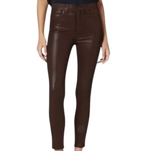 JOE’S JEANS Charlie Ankle Coated Skinny Jeans in Dark Coco Bean